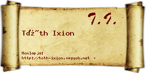 Tóth Ixion névjegykártya